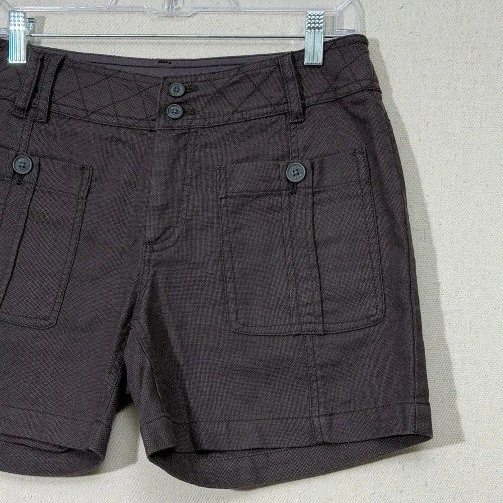 Wrap London Shorts Women US 6‎ Linen Cotton Utility Summer WK46